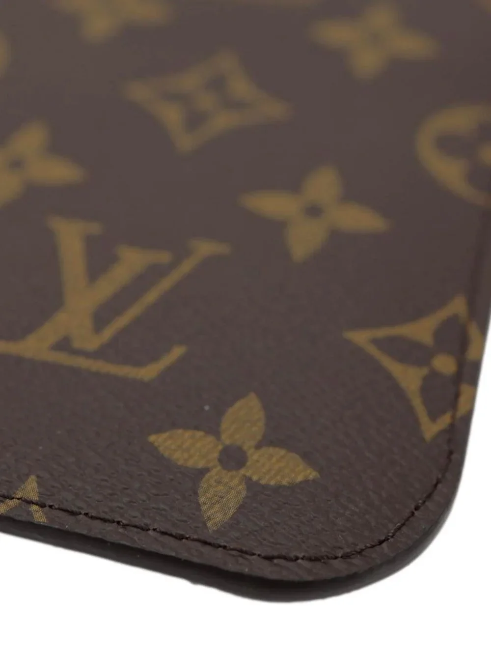 Louis Vuitton  Monogram Canvas Wristlet Pouch Brown